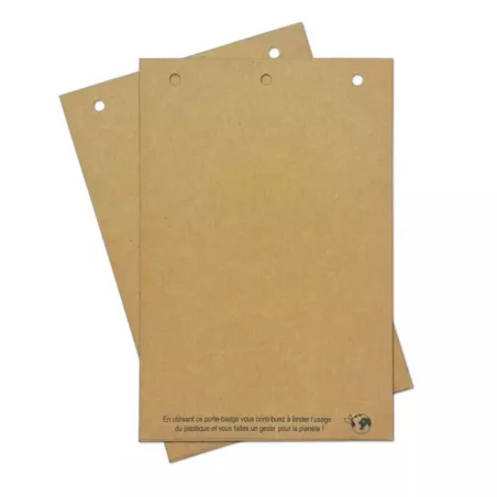Porte-badge cartonné KRAFT ECO, format A6, avec fenêtre