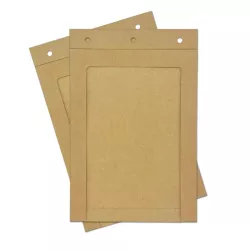 Porte-badge cartonné KRAFT ECO, format A6, avec fenêtre