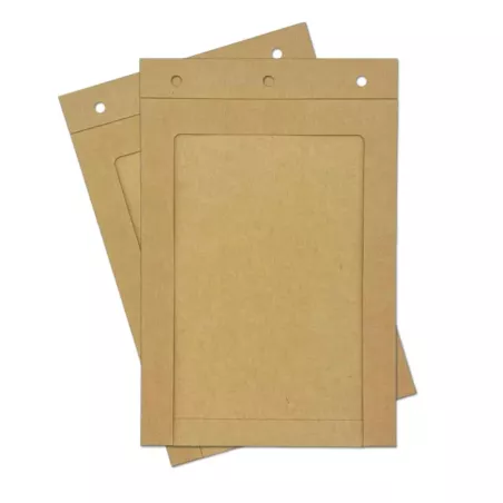 Porte-badge cartonné KRAFT ECO, format A6, avec fenêtre