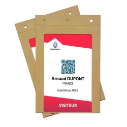 Porte-badge cartonné KRAFT ECO, format A6, avec fenêtre